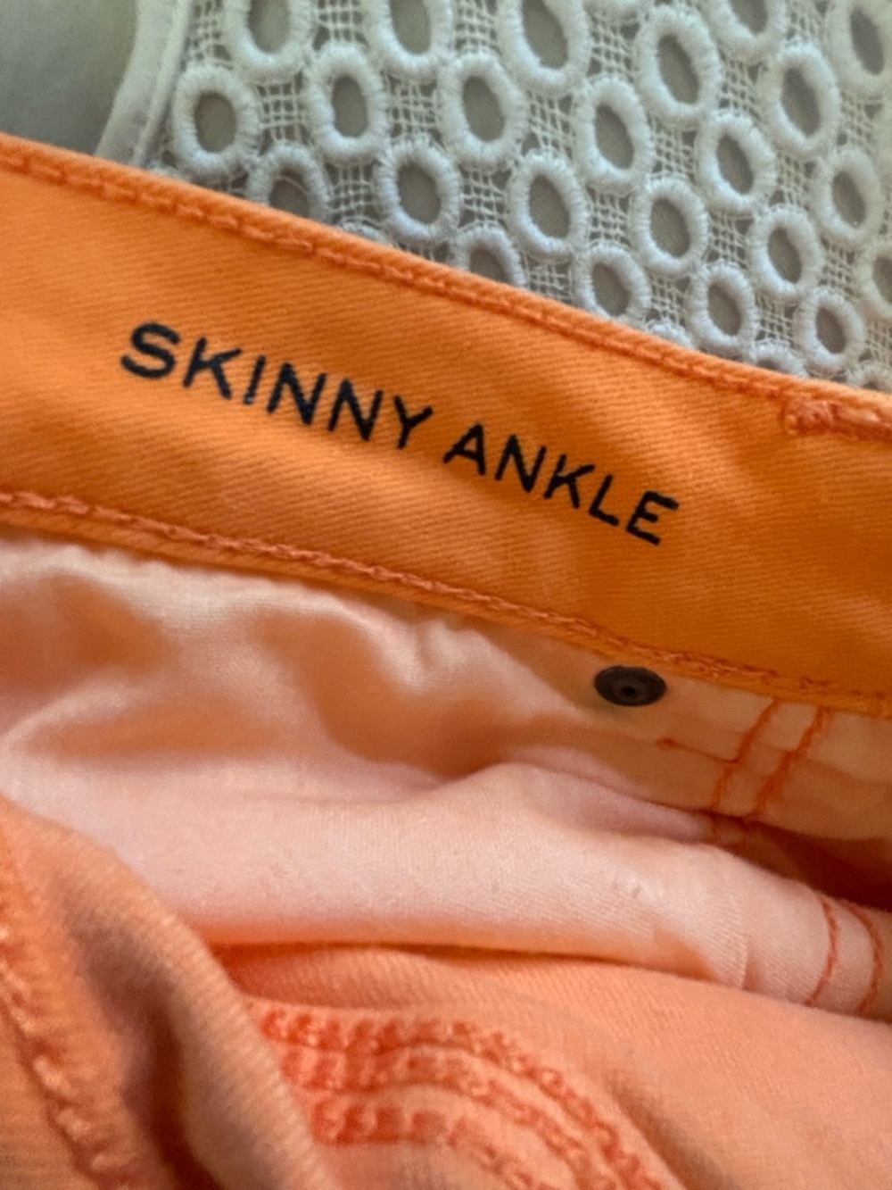 STYLUS Bright Orange Denim Waistband Detail Sz. 14 - Picture 6 of 7